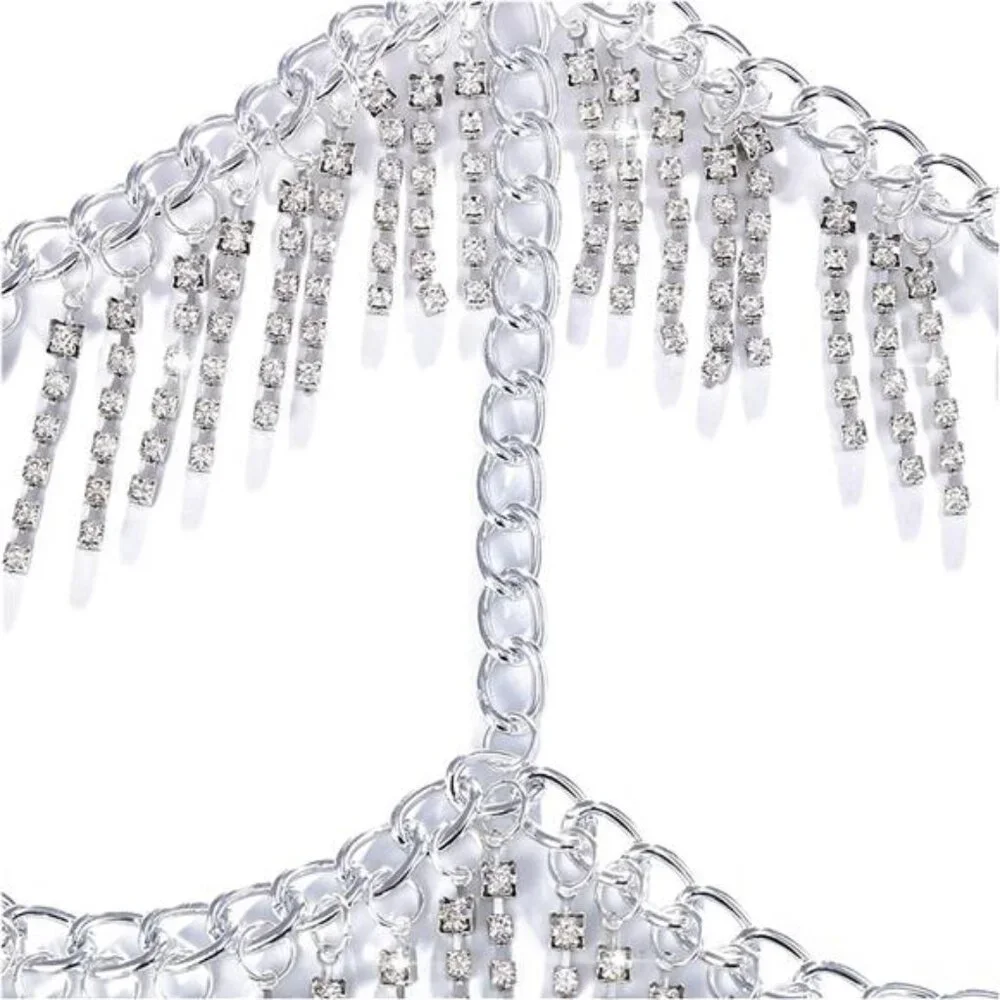 Sexy Full Rhinestone Layered Masquerade Party Mask Face Jewelry for Women